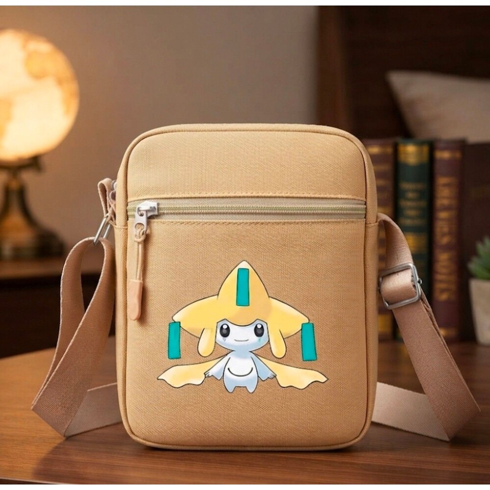 PokĂ©mon Jirachi Canvas Crossbody Bag â Beige Clear Pocket Shoulder Bag